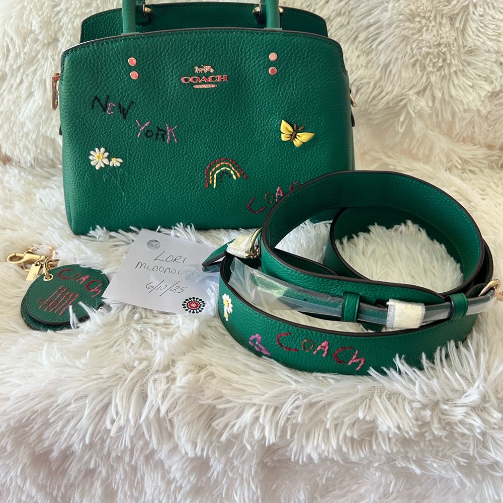 Coach green Lillie with diary embroidery set